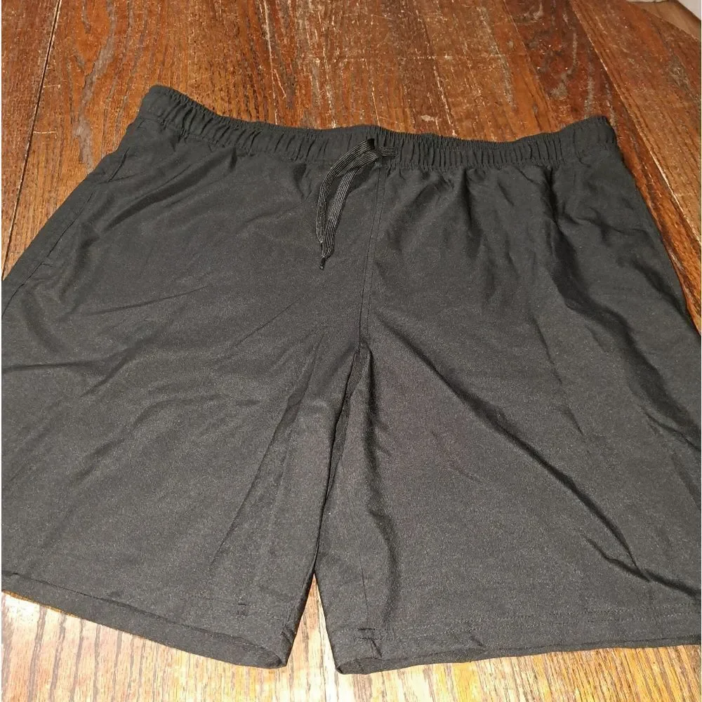 New Mens XXL West Loop Black Lined Elastic Drawstring Waist Bermuda Long  Shorts